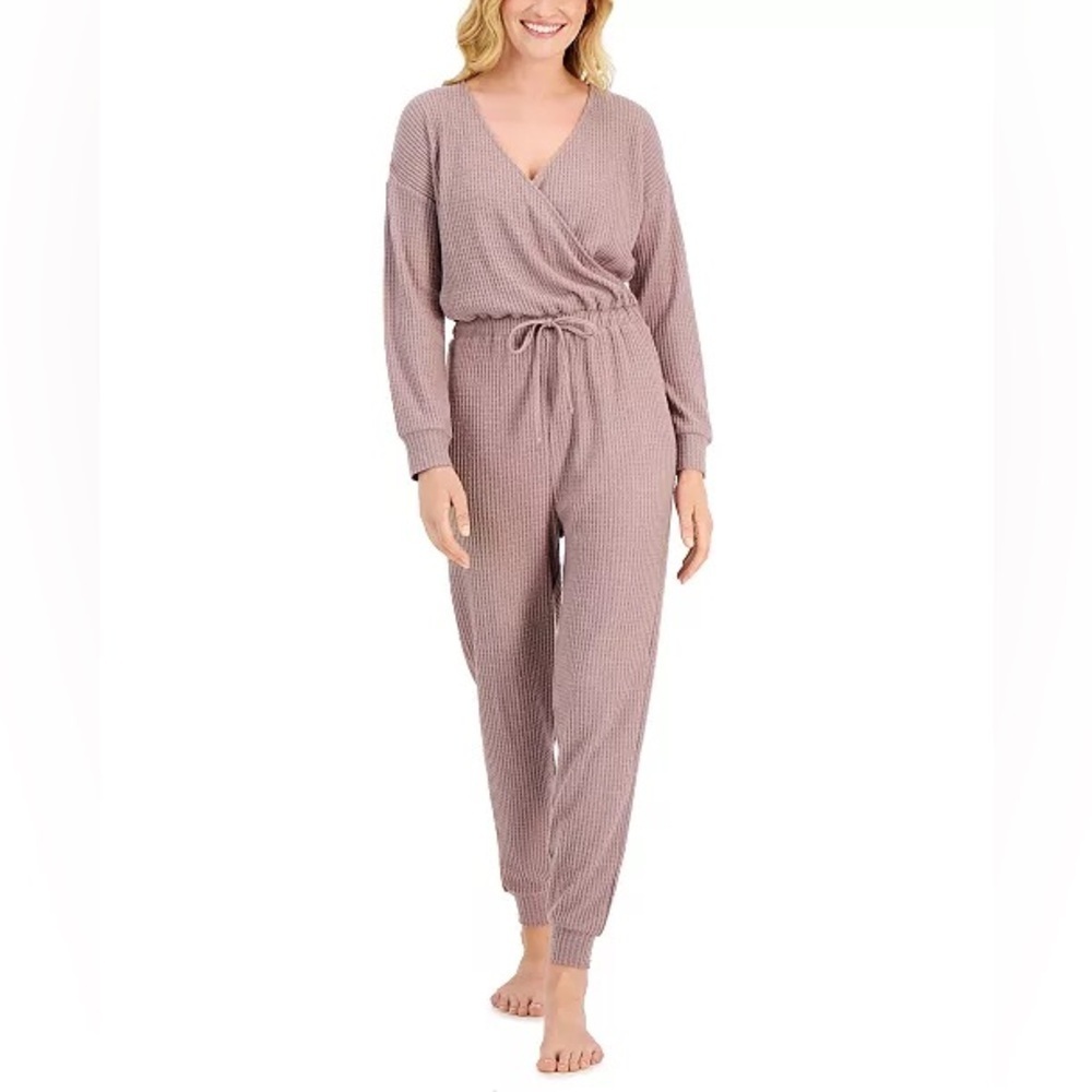 NWT Alfani Intimates Women's Long Sleeve Tie Waist Sleep Jumpsuit Size XS